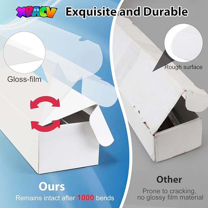 Trading Card Storage Box, Mtg Storage Card Box with 5-Compartment, Ultra-thin White Cardboard Collector Box for TCG/Baseball Sports Cards Storage, 2 Count