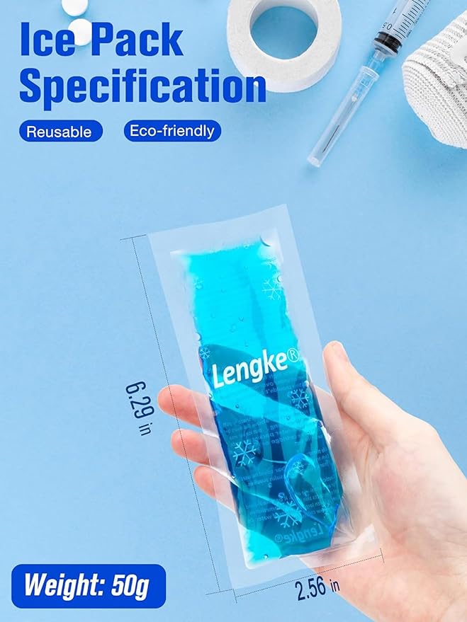 Leng Ke Gel Ice Packs for Insulin Cooler Travel Case, 4 Pack TSA Approved Ice Packs, Reusable Ice Packs, Small Ice Pack for Travel