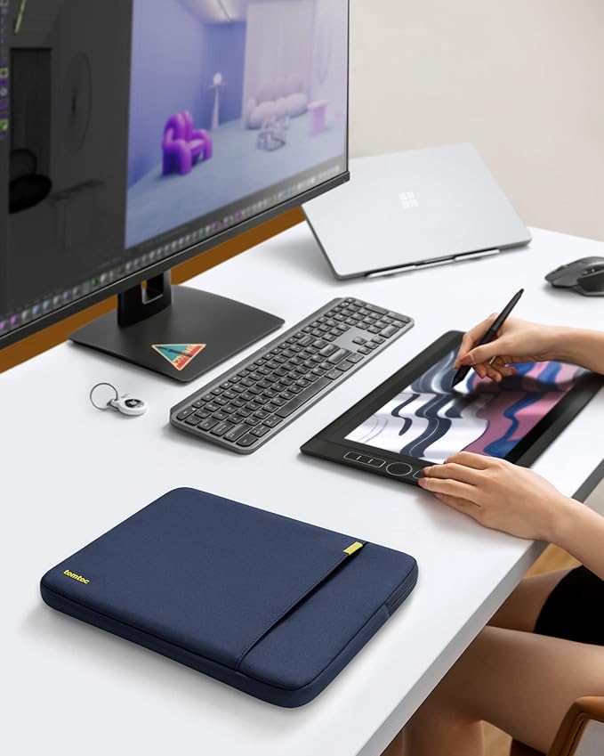 tomtoc 360° Protective Laptop Sleeve for 15-inch MacBook Air M4/A3241 2025, M3/A3114 2024, M2/A2941 2023, 15-inch MacBook Pro A1990 A1707, Dell XPS 15 Plus Laptop, Water-Resistant Computer Case Bag