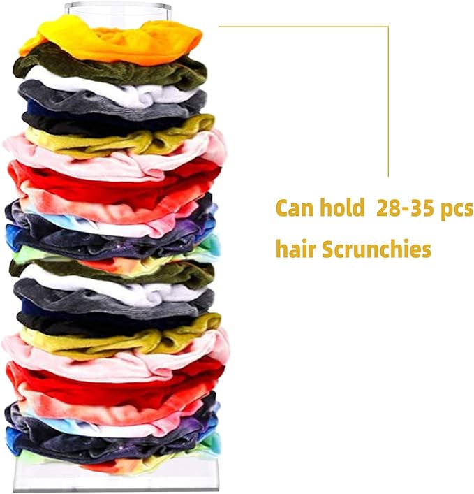 OAOLEER 10inch Scrunchie Holder Stand,Clear Jewelry Organizer for Teen Girl Women Gifts, The Perfect Scrunchy Display Organizer
