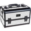 SHANY Premier Fantasy Professional Makeup Train Case Cosmetic Box Portable Makeup Case Organizer Jewelry storage with Locks, 3 Trays, Makeup Brush Holder and Cosmetics Mirror - Snow White