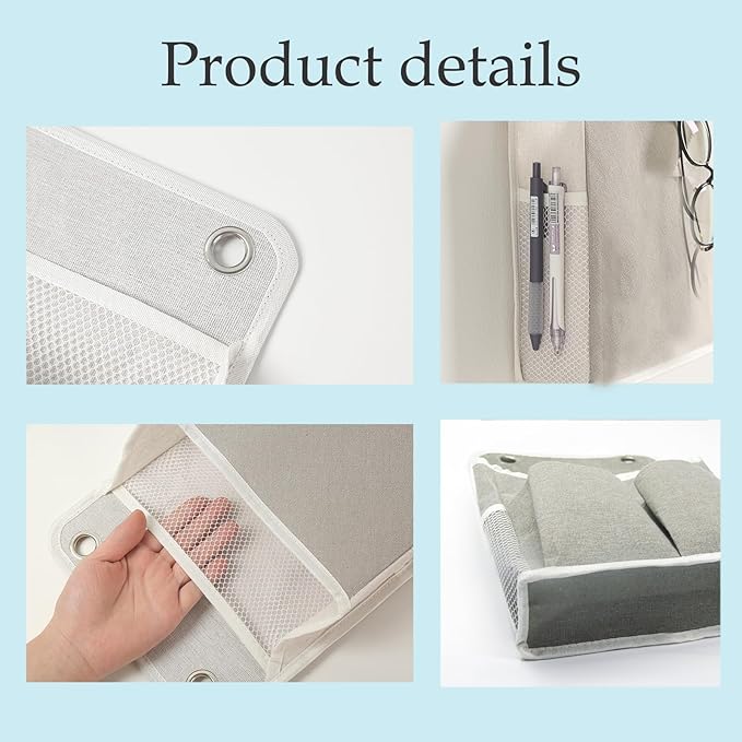 Hanging Basket for Organizing, Wall Organizer with Pockets and Over The Door Organizer，Can for Home, Closet, Office and Camper (1 Grey)