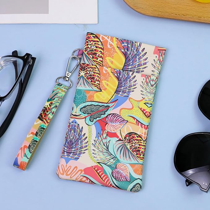 Double Eyeglass Case Soft Dual Glasses Case for Women Men Travel Squeeze Top Sunglasses Cases Eyeglasses Pouch