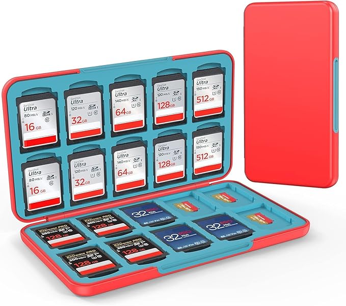HEIYING SD Card Holder for SD/TF Cards,Portable Memory Card Storage Case Compatible with 20 SDXC SDHC and 20 TF Cards Slots