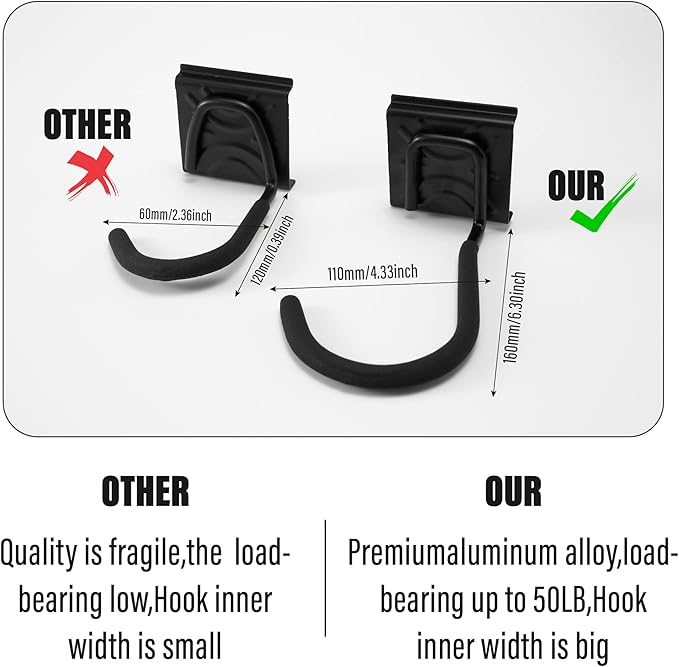 Sinoer 6-Bike & 6-Helmet Wall Mount Rack - 64 Inch Adjustable Bike Storage, Heavy Duty Steel Hooks, Space-Saving Bike Organizer for Home & Garage