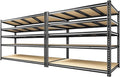 59.9" W Garage Shelves 2230LBS Metal Shelving, 5 Tier Adjustable Garage Storage Shelves, Heavy Duty Shelving for Storage, Basement, Warehouse, Pantry, Kitchen, 59.9"W x 24.1"D x 72.1"H, Black, 2 Pack