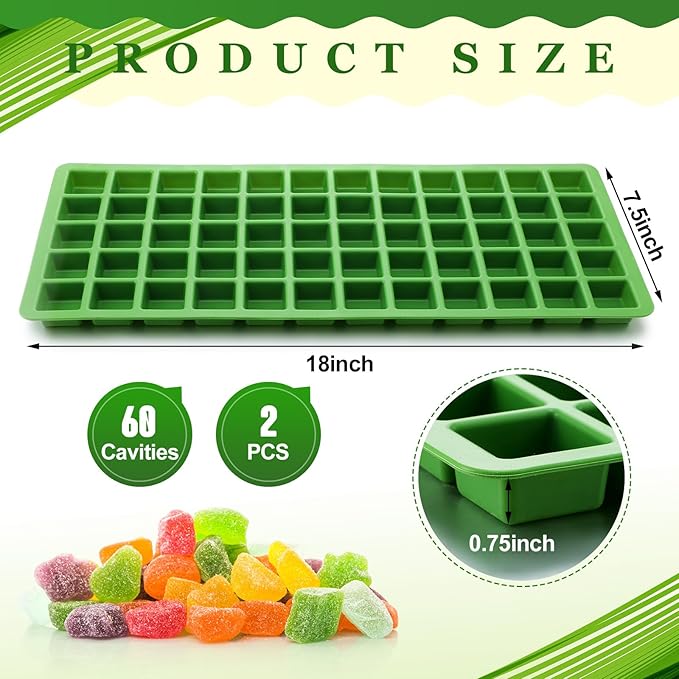 2 Pcs Silicone Food Molds for Harvest Right Freeze Dryer Harvest Right Medium Square Trays Dividers Food Mold for Fruit Vegetable Cake Freeze Drying Accessories (Medium)