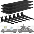 3 Pcs Gridwall Shelf with Metal Brackets, 16"x 6" Wooden Gridwall Shelves Heavy Duty Gridwall Shelving Organizer Accessories for Garage, Visualizer, Workbench and Bitchenette