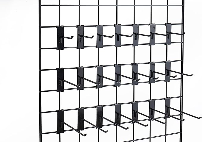 Gridwall Hooks 2 Inch,50PC Display Hooks for Grid Wall, Heavy Duty Gridwall Hook for Grid Wall Panel, Gridwall Peg Hook,Black