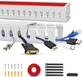 Cable Duct Management Raceway Kit, 31.4" (2 x 15.7) Server Rack Management, Hide Network HDMI VGA Cables, Open Slot Track Desk Wire Channel, White 2 Pack