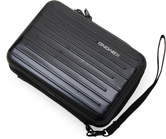 KAYOND Anti-Shock Silver Aluminium Carry Travel Protective Storage Case Bag for 2.5" Inch Portable External Hard Drive HDD USB 2.0/3.0 (Black)