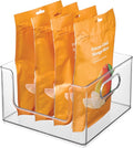 iDesign Stackable Clear Plastic Open Front Storage Bin, Easy Access Organizer for Pantry or Cabinet
