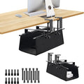 Under Desk Cable Management Tray, Clamp-On Cord Organizer，No Drilling Required, Holds Up to 22 lbs, for Cords, Routers, Power Strips (Black, 28.4inch)