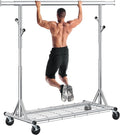 Heavy Duty Clothes Rack Load 530 lbs, Metal Rolling Clothing Rack With Sturdy Wheel And Shelves, Adjustable Portable Hanging Garment Rack For Clothes,Chrome Stainless Steel