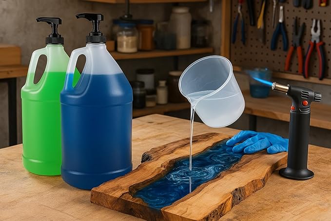 Kitchentoolz 1-Gallon Plastic Jug with Pump Dispenser - Ideal for Epoxy Resin, Laundry Detergent, Liquid Soap, Snow Cone Syrup, Batter