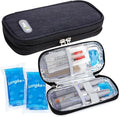 YOUSHARES Insulin Cooler Travel Case - Diabetic Case Insulated Organizer Portable Cooling Bag for Insulin Pen and Medication Diabetic Care Supplies with 2 TSA Approved Ice Pack (Black)