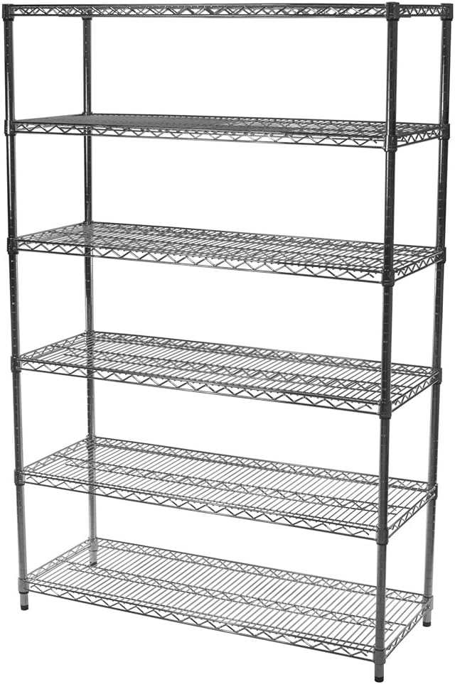Shelving Inc. 18" d x 30" w x 64" h Chrome Wire Shelving with 6 Tier Shelves, Weight Capacity 800lbs Per Shelf
