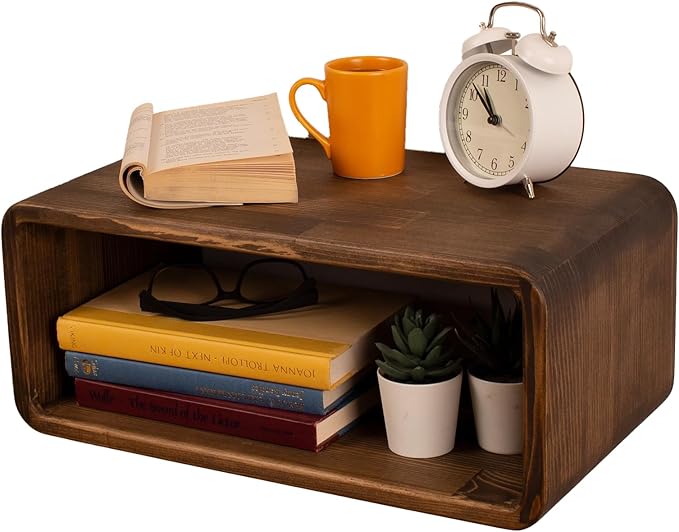 Floating Nightstand Wooden, Bedside Table, Nightstand Shelf, Handmade, Wall Mounted Bedside Shelf, Minimalist and Unique Style (Vancouver)