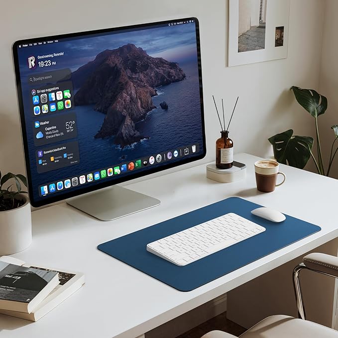 Jotsome Leather Desk Pad Mat, Non-Slip Desk Blotter Pad - Desk Protector for Office, Home, Lap Desk, Laptop, and Desktop, Gift for The Holidays or Christmas (Midnight Blue, 17" x 12")