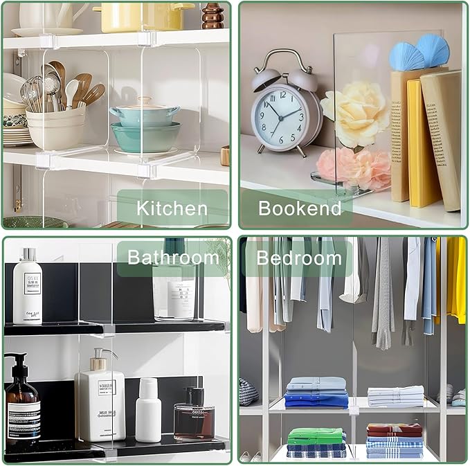 Shelf Dividers for Closet Organization, 12Pcs Closet Purse Organizeder Acrylic Shelf Dividers Purse Closet Organized Closet Dividers for Shelves Clear Shelf Dividers Shelf Separators in Closet (Clea1)