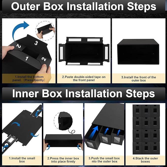 14400+ Card Storage Box, 2700+ Toploader Storage Box for Commander Display,with 72 Dividers, Labels & Tapes,Fit for TCG, PTCG, MTG
