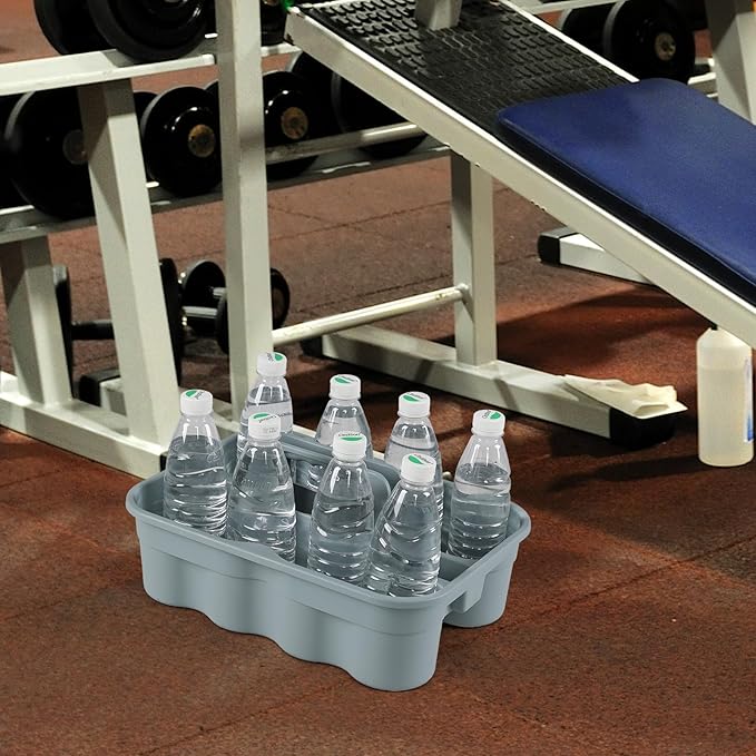 Hespama 6-Pack Cleaning Storage Caddy with Handle, Plastic Easy Carry Cleaning Caddy
