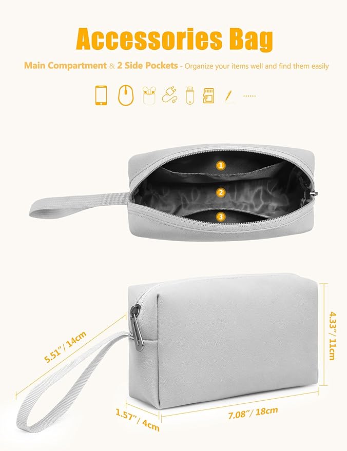 HYZUO 15 Inch Laptop Sleeve Case with Stand Feature for MacBook Air 15 M4 A3241 M3 A3114 M2 A2941 2025-2023, MacBook Pro 15, 15" Surface Laptop 7/6/5/4/3, with Carrying Pouch, Light Gray
