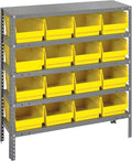 Quantum Storage Systems 1239-207YL Store More Steel Shelving Unit with 6" Shelf Bins, 12" D x 36" W x 39" H, Yellow