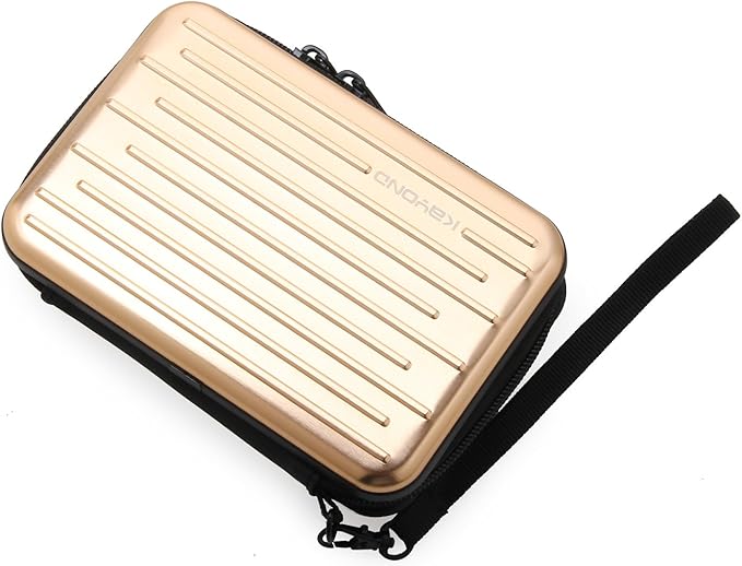 KAYOND Anti-Shock Silver Aluminium Carry Travel Protective Storage Case Bag for 2.5" Inch Portable External Hard Drive HDD USB 2.0/3.0 (Golden)