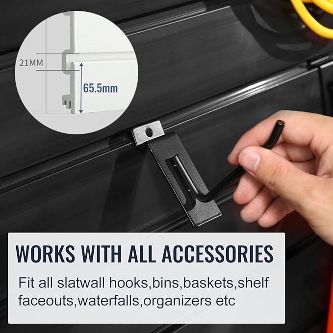 Slatwall Panel Garage Organizer PVC Slatwall Heavy Duty Wall Mounted Rack, Interlocking Slat Wall Panels for Tool Organization Peg Board(Grey 4 x 2 ft)