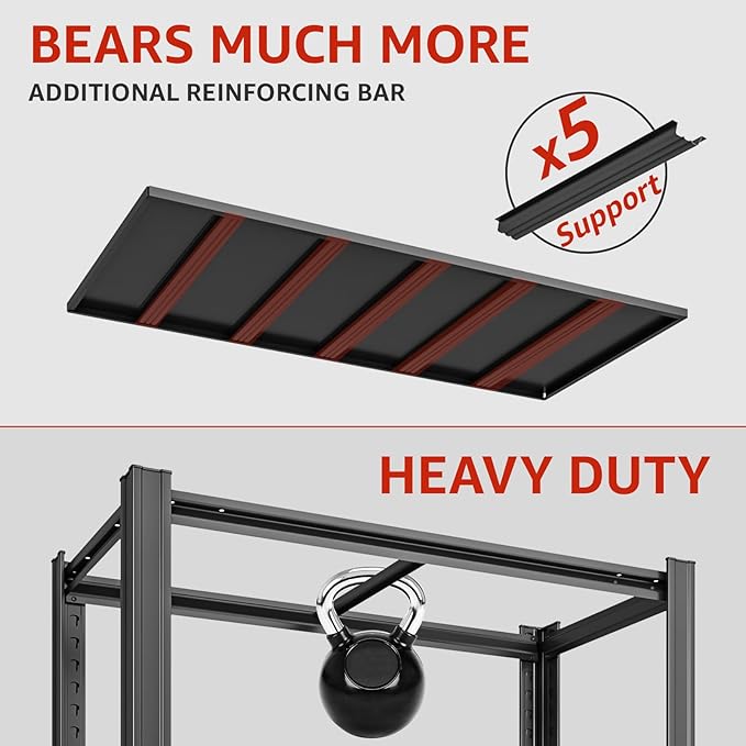 55.12" W Father&I 5-Shelf Industrial Adjustable Heavy-Dudy Tall Metal Steel Garage Storage Shelves Shelving Units/Rack System (Commercial) for Basement/Shop/Dorm, 84" H*55.12" W*24" D*, Black