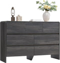AMERLIFE 7 Drawer Dresser for Bedroom, 49" Wide Modern Chest of Storage Drawers with Rounded Corners, Anti-Tip Kit, Wood Cabinet Organizer for Closet, Living Room, Nursery, Easy Assembly, Black