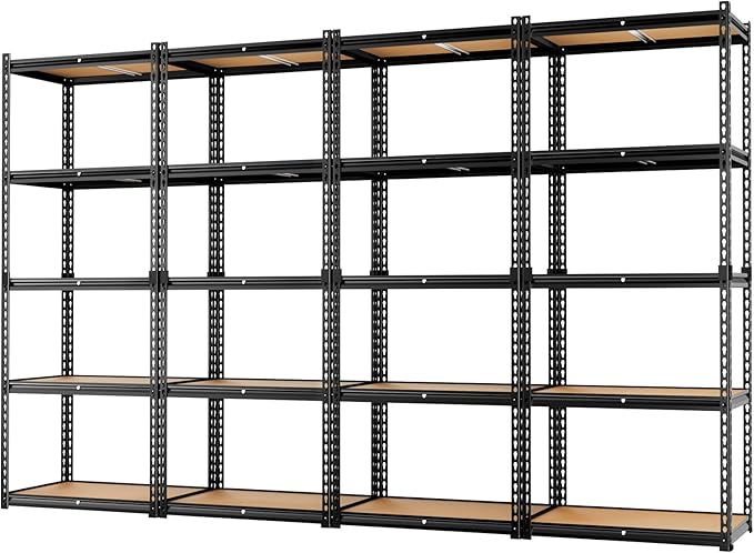 LEVELEVE 5-Tier Heavy Duty Storage Shelving Unit, 2020 lbs Capacity, Adjustable Metal Utility Shelf, 35" L x 16" W x 73" H for Garage, Kitchen, Pantry, Basement, Bathroom, Laundry,4 Pack
