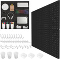 FZK 36pcs Pegboard Kit, Peg Board,Peg Board Hooks,Includes 4 Black Pegboard and Pegboard Accessories,Pegboard with Hooks,Plastic Pegboard,Pegboard Wall Organizer, Garage Storage
