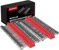 48PCS Magnetic Modular Wrench Organizer Set - Tool Drawer Storage Rack with Metric & SAE Labels, Wrench Holder with Magnet, Perfect Tool Gift for Men, father, boyfriend, DIYers & Mechanics (Red)