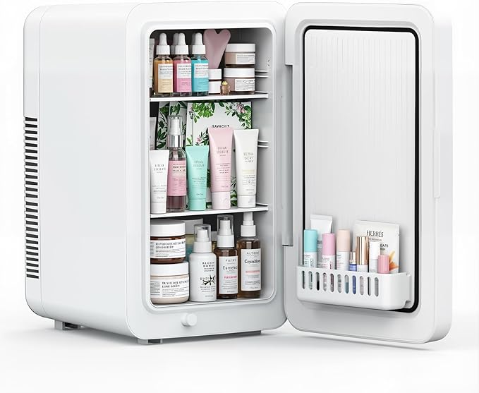 advwin 22L Mini Fridge for Bedroom, 30 Cans Portable Cooler & Warmer Compact Refrigerators with AC/DC Power for Skin Care, Beverage, Cosmetics, Food, Drinks, Office Desk Dorm Room