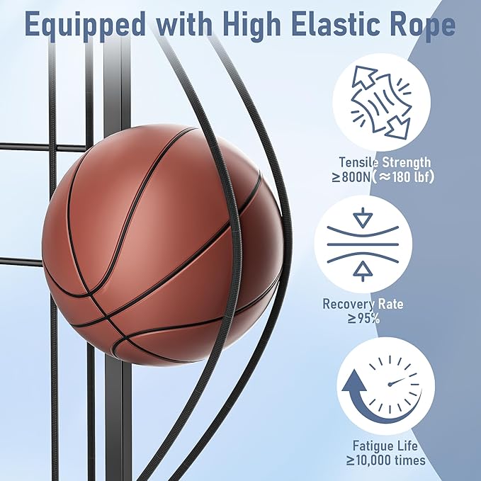 Sports Equipment Garage Organizer,Garage Ball Storage Rack for Sports with Wheels-Upgraded 3 Layers Organizer Rack Outdoor Basketball Racks for Balls with Holder and Hooks (Bright Black)