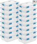 Sterilite 16-Pack Gasket Box, Weather-Resistant Storage Bins with Latching Lids, 37 Quart - Heavy-Duty Organizing Containers for Closet, Bathroom, and Office