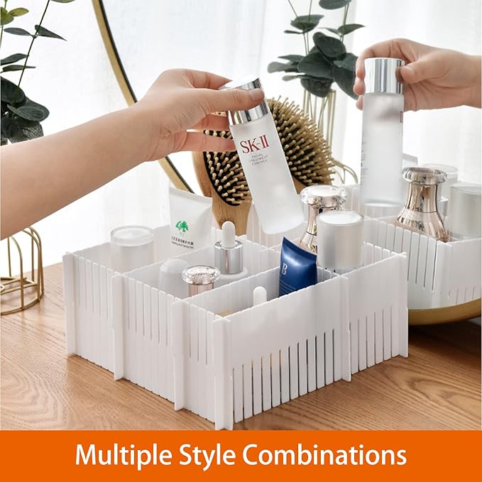 40Pcs Drawer Dividers, 14.96" x 2.76", Thin, DIY Plastic Drawer Separators, Large Adjustable Dresser Drawer Organizer for Clothes, Bedroom, Bathroom, Kitchen Cutlery, Desk, Office Storage