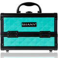 SHANY Chic Makeup Train Case Cosmetic Box Portable Makeup Case Cosmetics Beauty Organizer Jewelry storage with Locks, Multi trays Makeup Storage Box with Makeup Mirror - Turquoise