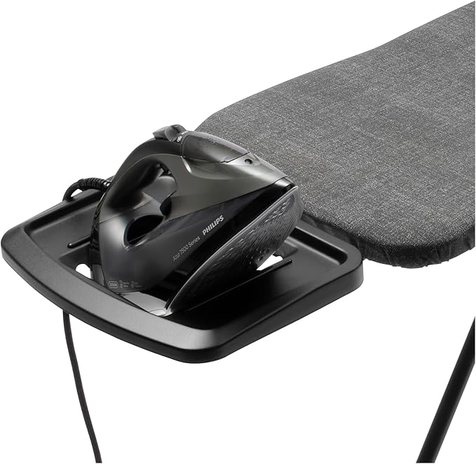 Brabantia - Ironing Board B – Solid Steam Iron Rest – Adjustable Height – Non-Slip Rubber Feet – 100% Fairtrade Cotton Cover with Foam Padding – Foldable – New Dawn – Size B (49 x 15 in)