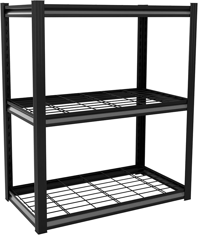Garage Shelving Heavy Duty 3-Tier Storage Shelves Metal Shelving 2000LBS Garage Shelves Adjustable Metal Shelf for Kitchen Warehouse Pantry Closet,24" W x 16" D x 36" H