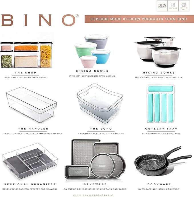 BINO | The Lodge Collection | Plastic Storage Bins - 2 Pack | Multi-Use Organizer With Built-In Handles | BPA-Free | for Pantry, Home, Fridge, and Freezer Organization