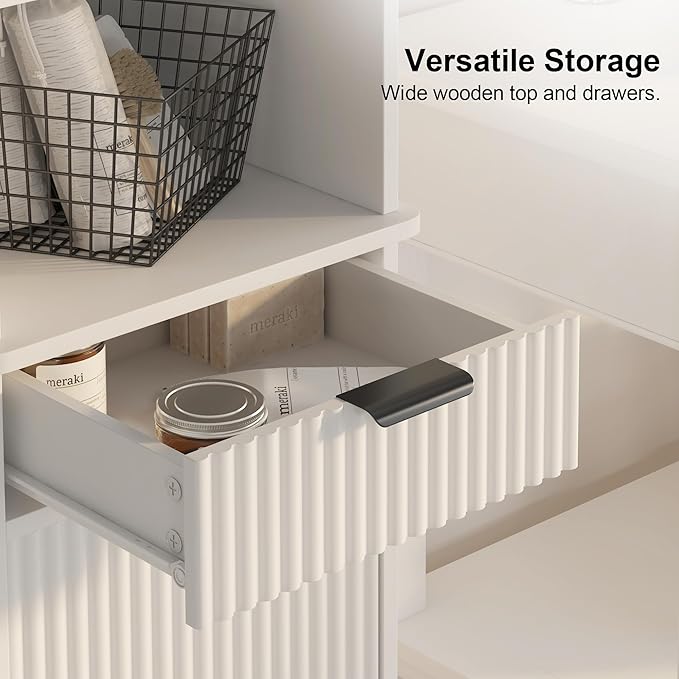 White Tilt Out Laundry Hamper Tall Bathroom Storage Cabinet Hidden Laundry Hamper Cabinet with Drawers and Baskets for Bathroom Hamper with Storage for Bedroom,16x16x59in