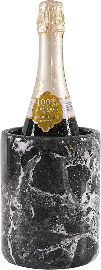Radicaln Marble Wine Chiller Black 6.5" Inches Handmade Beverage Cooler For Bar Accessories, Wine Chiller For Champagne, Wine Bottle Cooler for Christmas Decor
