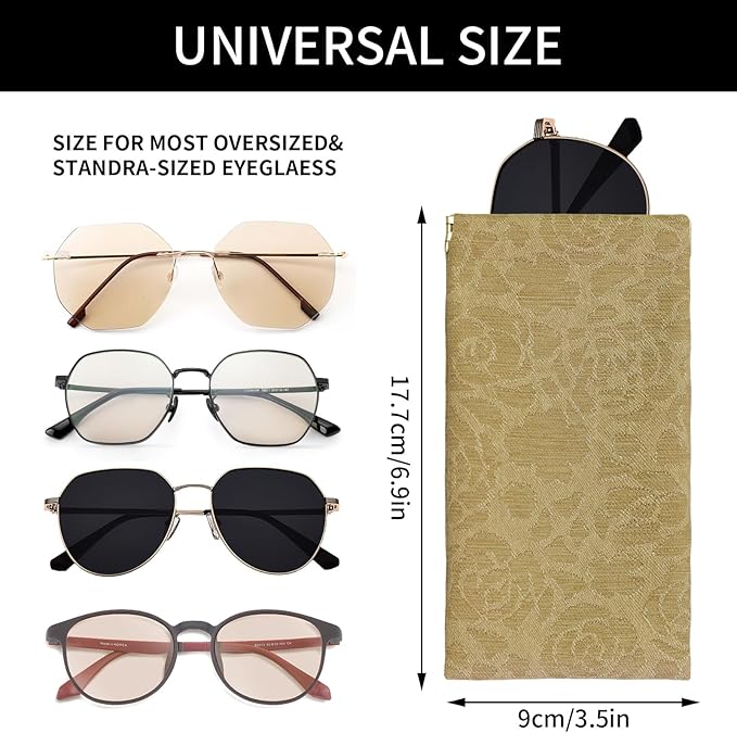 Double Eyeglass Case Soft Dual Glasses Case for Women Men Travel Squeeze Top Sunglasses Cases Eyeglasses Pouch