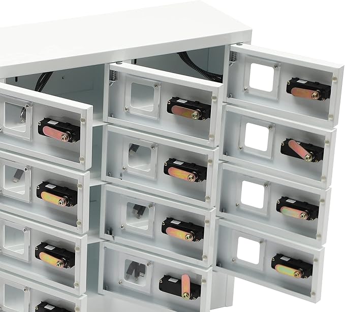 12 Slot Cellphone Charging Station Cell Phone Locker with Combination Lock, Cellphone Storage Cabinet with 3 in 1 QC3.0 Fast Charging Ports for Most Phones Tablets, for Office Classroom