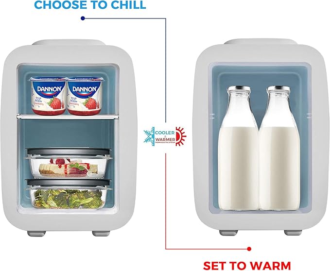 Mini Fridge Portable Thermoelectric 4 Liter Cooler and Warmer for Skincare, Eco Friendly Beauty Fridge For Foods,Medications, Cosmetics, Breast Milk, Medications Home and Travel