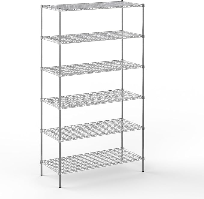 24" Deep x 54" Wide x 96" Height Wire Shelving Kit | 6-Tier | NSF Commercial Storage Rack Unit