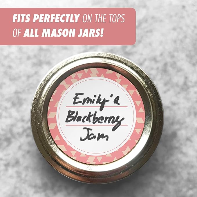 Canning Labels Dissolvable Stickers for Mason Jars and More (2" Round 200/roll) Canning Supplies Washes Off in Seconds Like Magic - Jar Labels Homemade Jam, Jelly, and More (Coral)